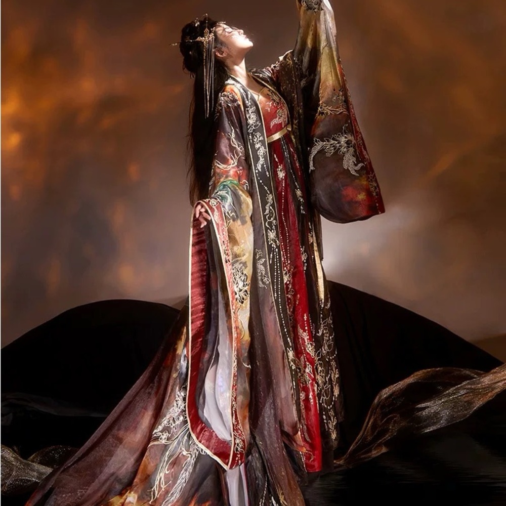 Elegant Traditional Robe with Intricate Patterns